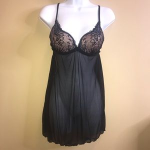 Forever 21 Black & Pink Babydoll Lingerie